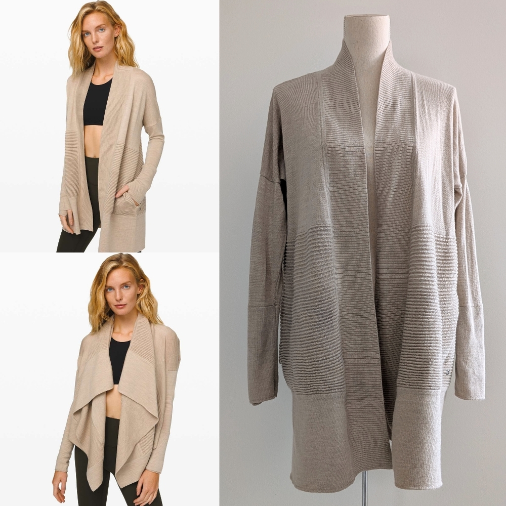 Like New Lululemon Sit In Lotus Wrap II Merino Wool Cardigan Sweater